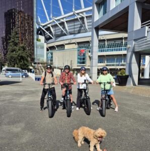 Happy Customers posing at E-Bike Vancouver