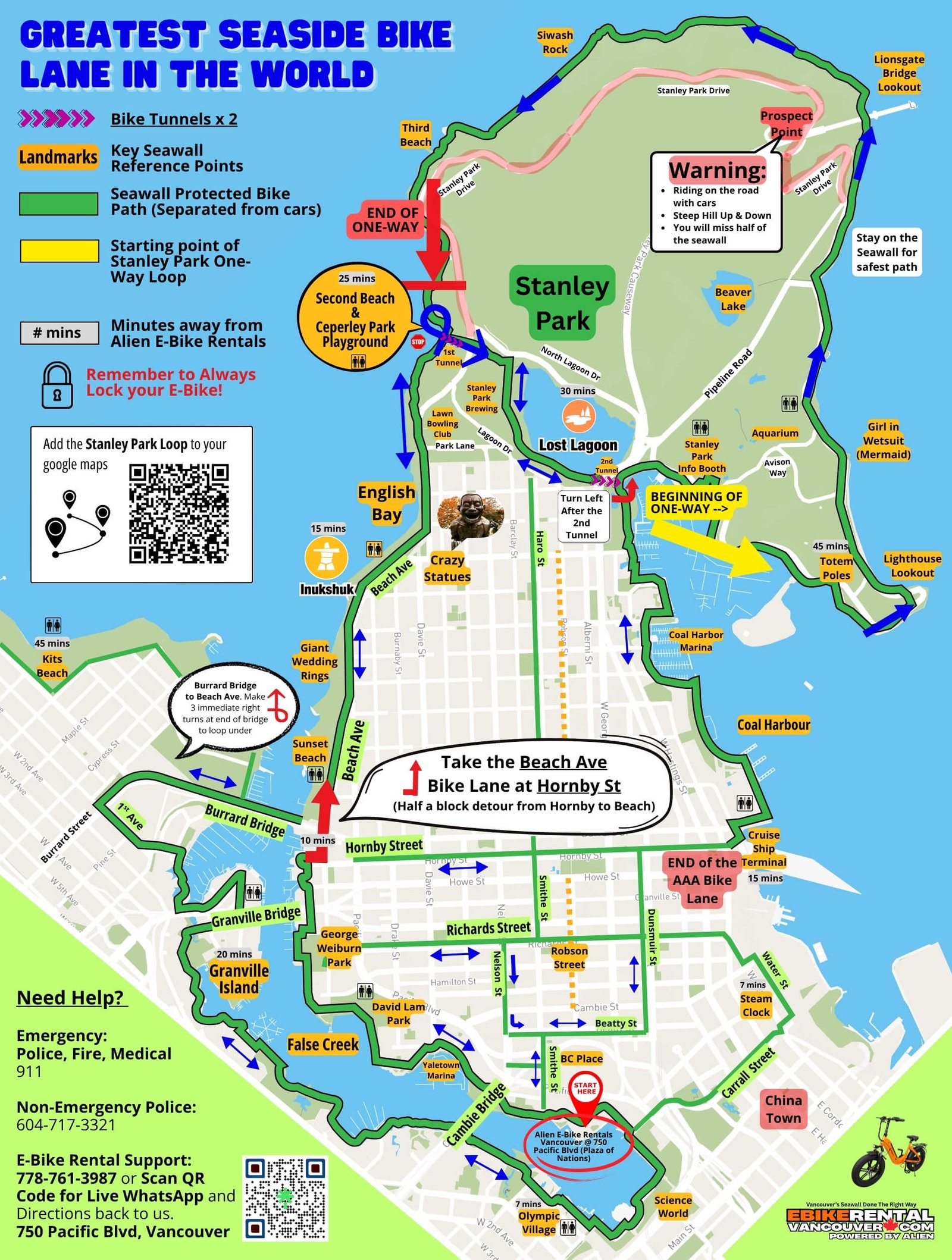 Directions Map Vancouver Seawall