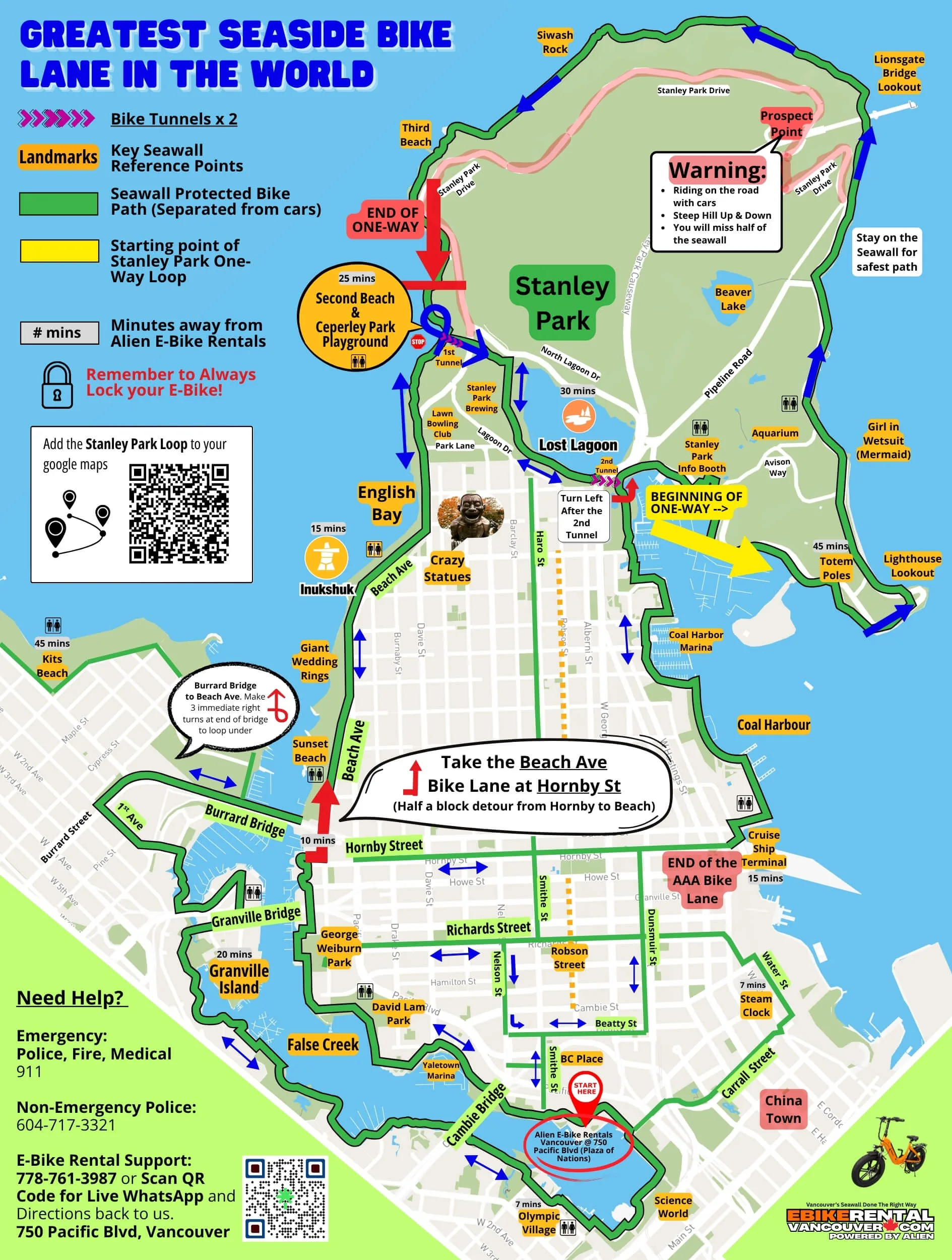 Directions Map Vancouver Seawall